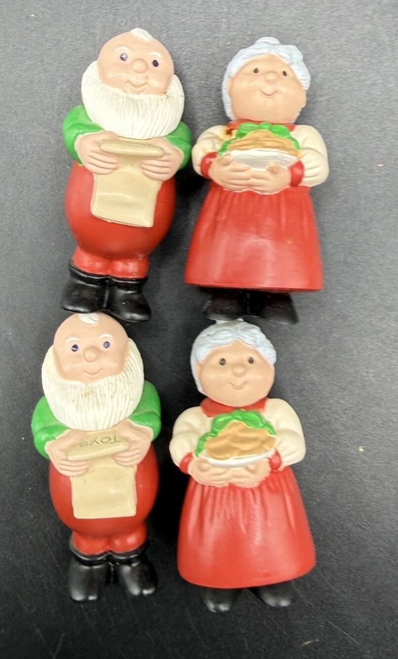2 Sets Hallmark Merry Miniatures 1989 Mr. Claus Santa & 1989 Mrs. Claus -LO22